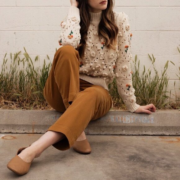 Everlane Pants 0 Denim Straight Leg Cropped Jean Golden Brown Neutral Minimalist - Picture 2 of 15